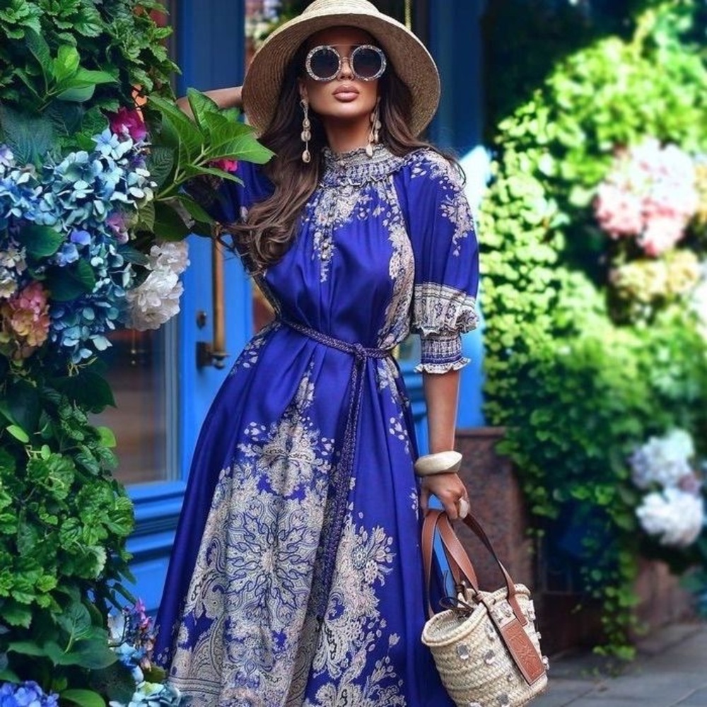 Zimmermann Anneke Maxi Dress in Indigo Paisley - Picture 16 of 16